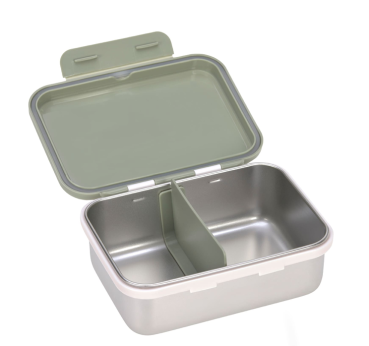 Preview: Lässig Brotdose - Lunchbox Edelstahl Happy Prints Olive